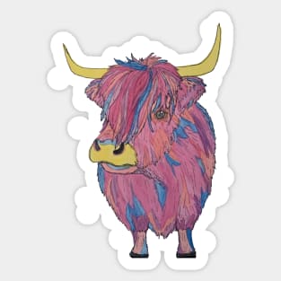 Groovy Highland Cow Sticker